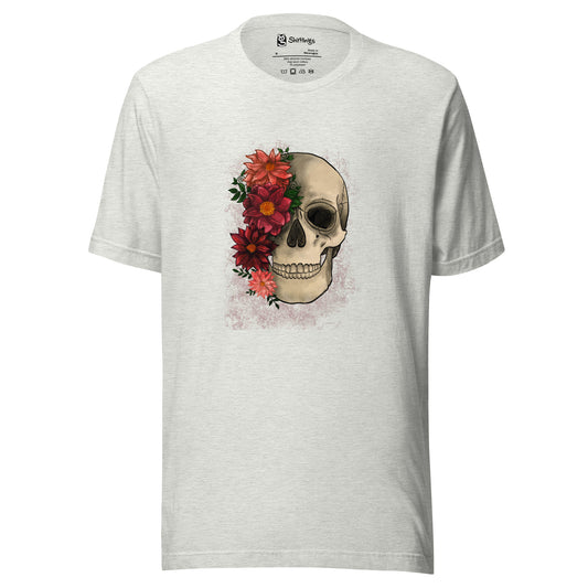 Fall Floral Fusion: The Half-Bloomed Skull