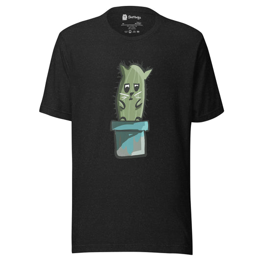 Prickle Meow: Feline Flair in a Pot Tee