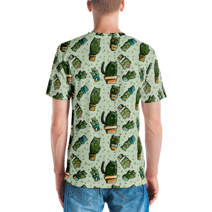 Cactus Catscape: Artistic All-Over Tee