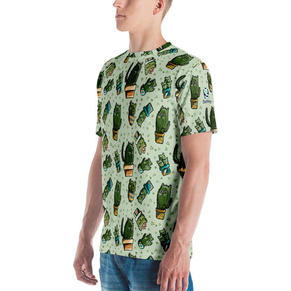 Cactus Catscape: Artistic All-Over Tee