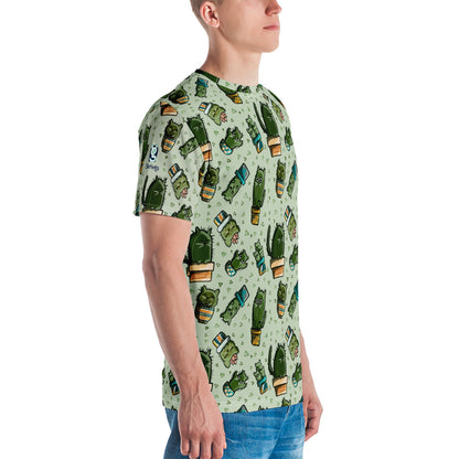 Cactus Catscape: Artistic All-Over Tee