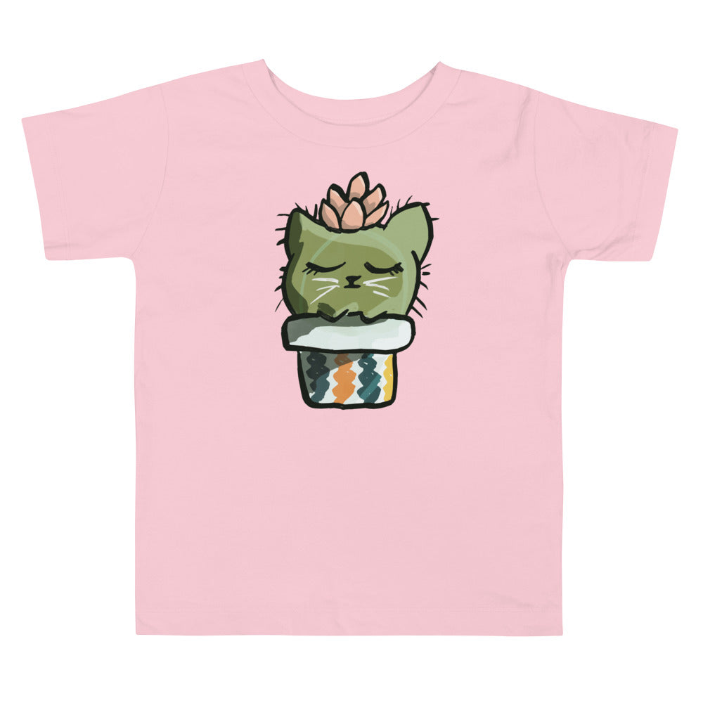 "Cacti Kitty Charm" Whimsical Toddler Tee