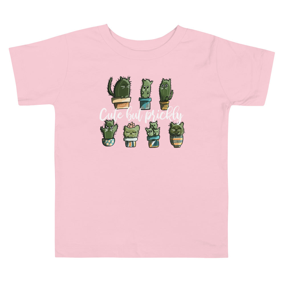 "Cute & Spikey" Whimsical Feline Flora Toddler Tee