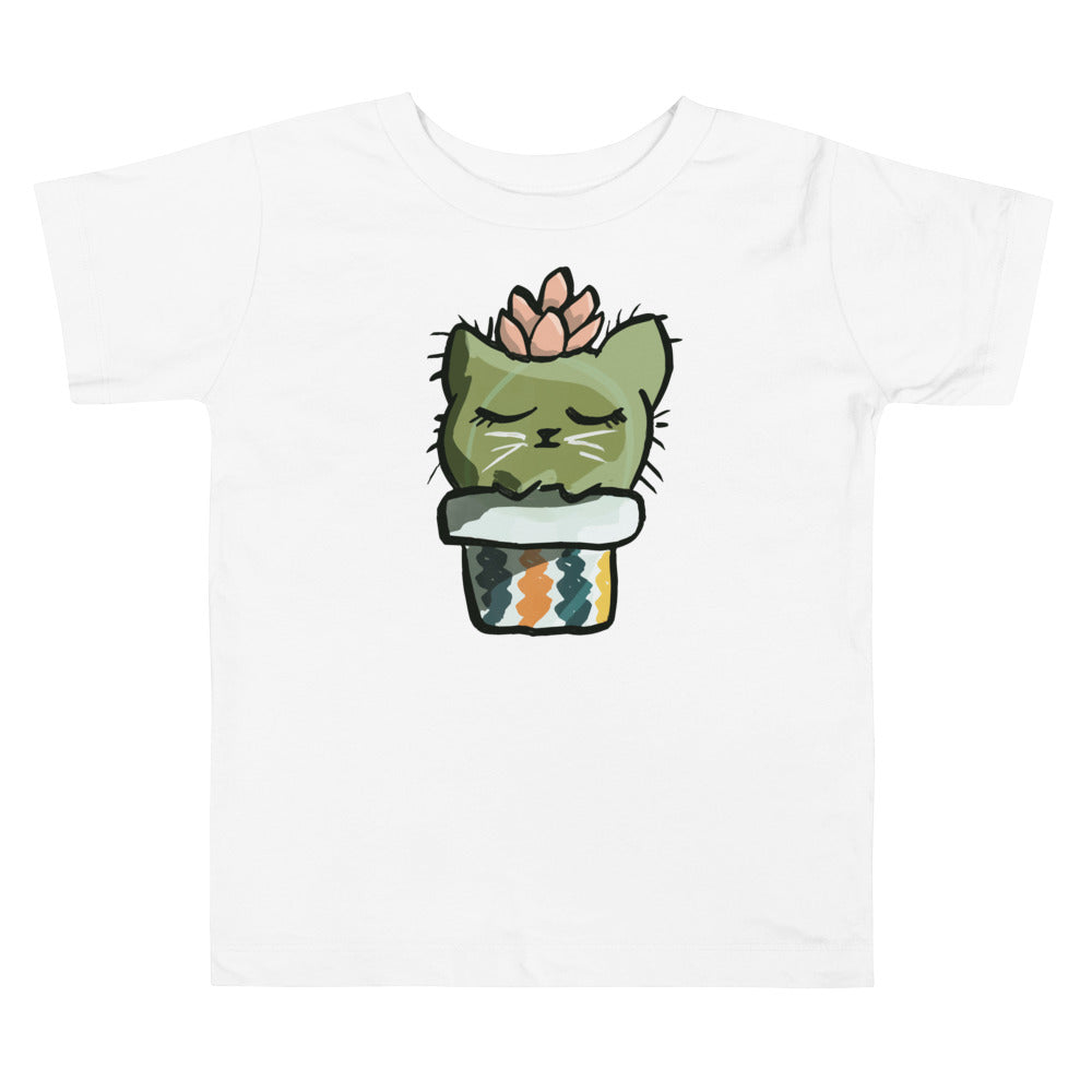 "Cacti Kitty Charm" Whimsical Toddler Tee