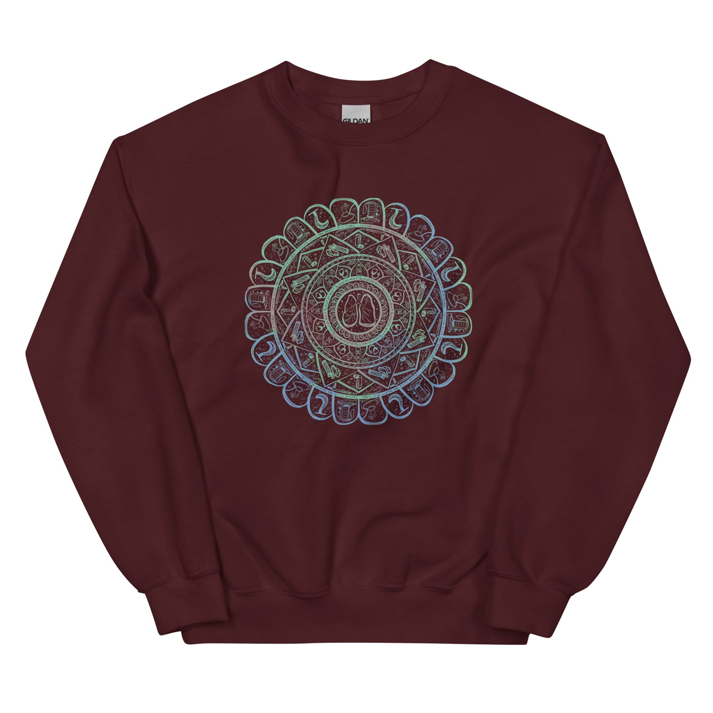 Lung Mandala Elegance: Respiratory Therapy Sweatshirt