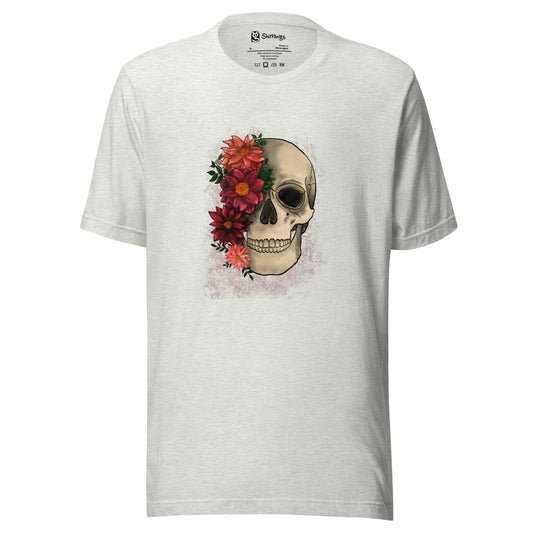 Fall Floral Fusion: The Half-Bloomed Skull