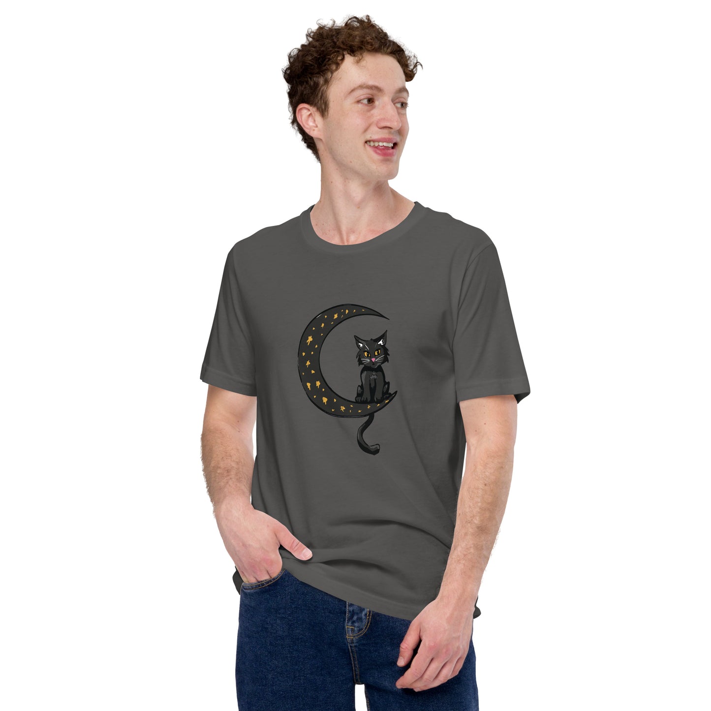 Moonlit Meow: Celestial Cat Tee