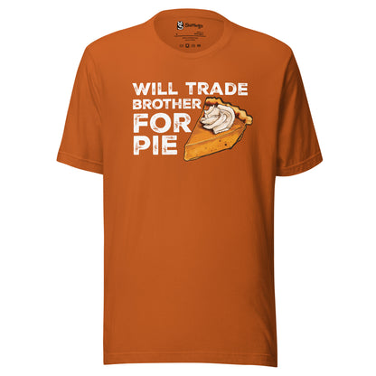 Pumpkin Pie Enthusiast's 'Trade Brother for Pie' Adult Tee