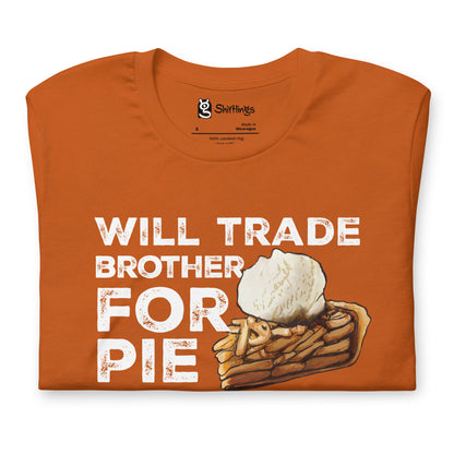 Humorous 'Trade Brother for Pie' Apple Pie Tee