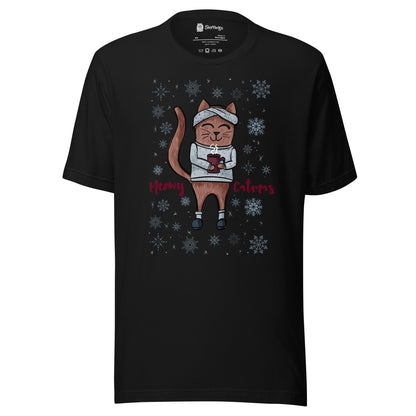 Cat Lover's Christmas Delight: 'Meowy Catmas' Tee