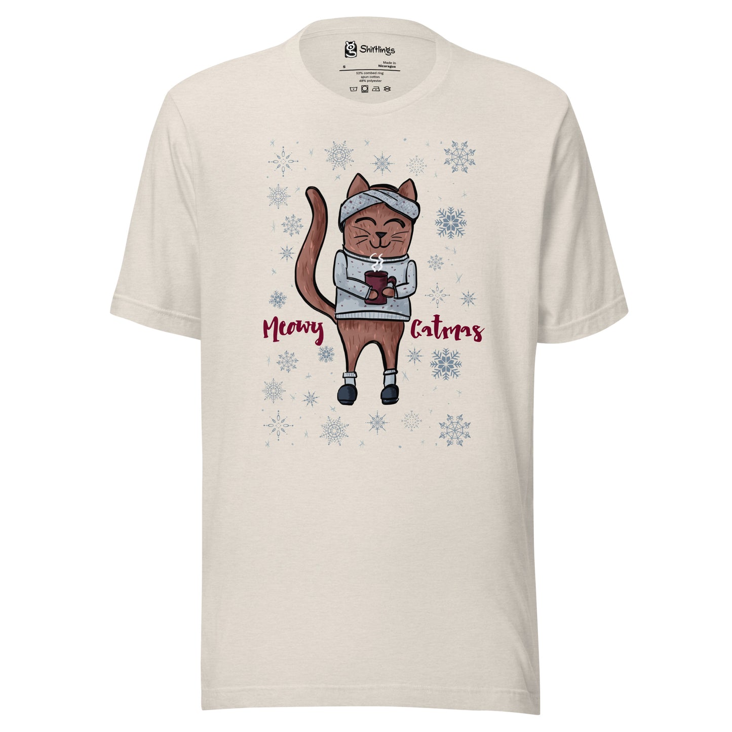 Cat Lover's Christmas Delight: 'Meowy Catmas' Tee