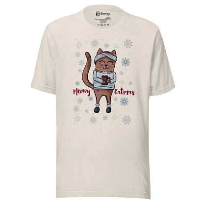 Cat Lover's Christmas Delight: 'Meowy Catmas' Tee