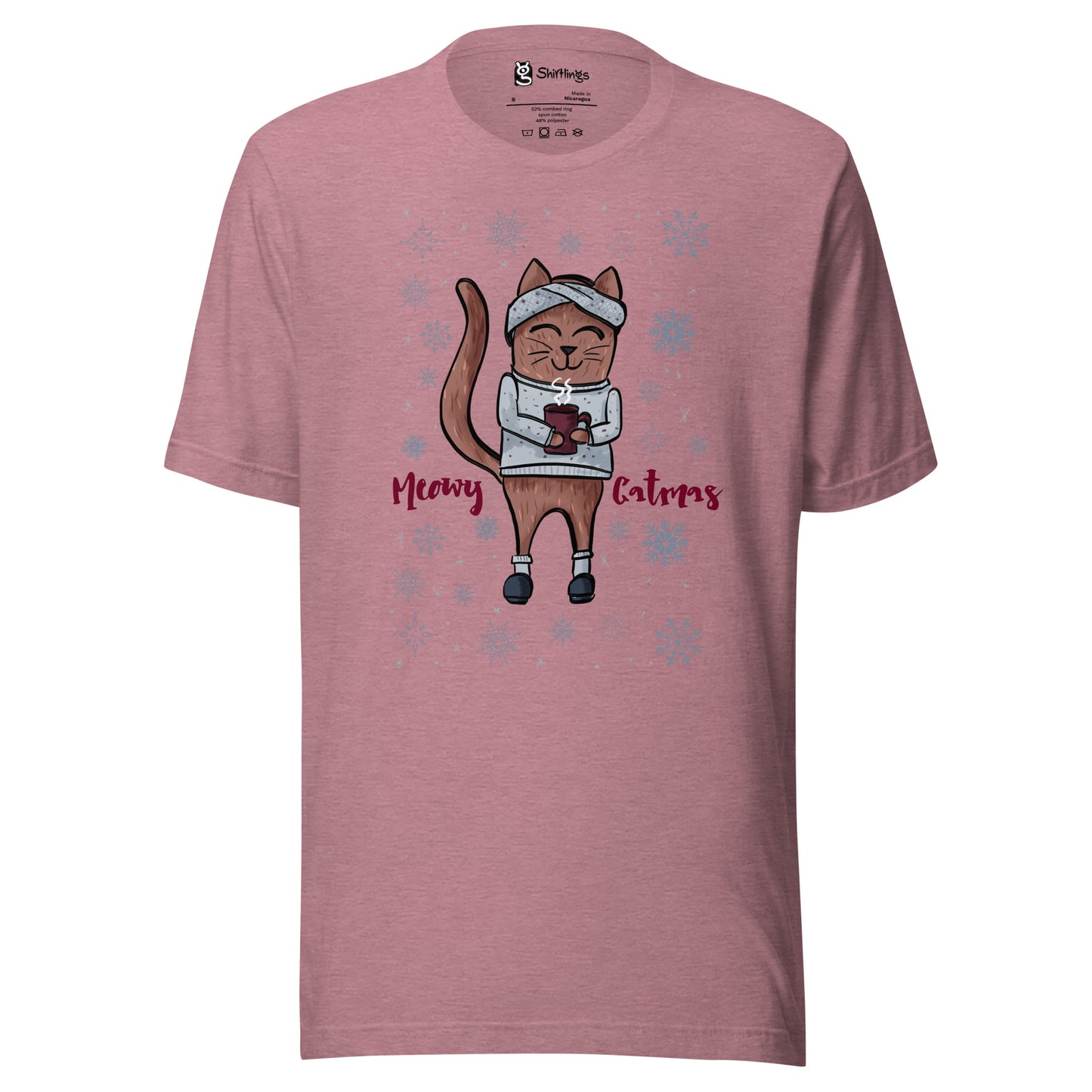 Cat Lover's Christmas Delight: 'Meowy Catmas' Tee