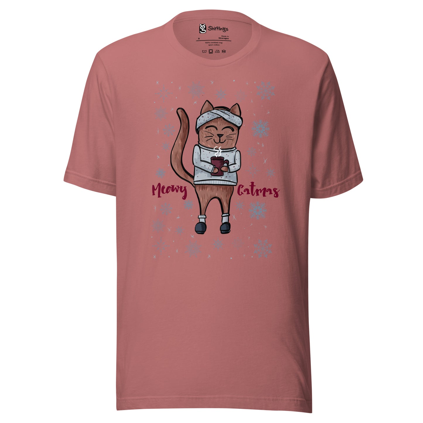 Cat Lover's Christmas Delight: 'Meowy Catmas' Tee