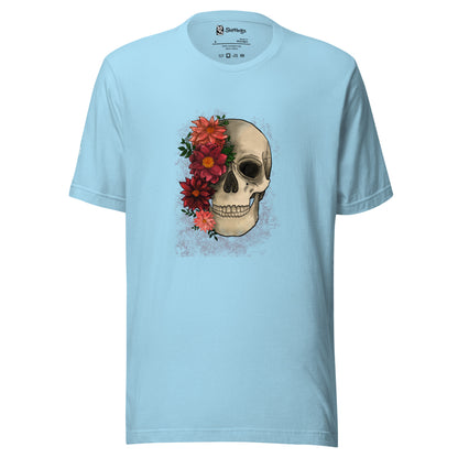 Fall Floral Fusion: The Half-Bloomed Skull