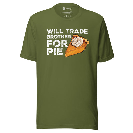 Pumpkin Pie Enthusiast's 'Trade Brother for Pie' Adult Tee