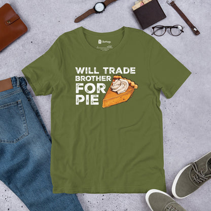 Pumpkin Pie Enthusiast's 'Trade Brother for Pie' Adult Tee