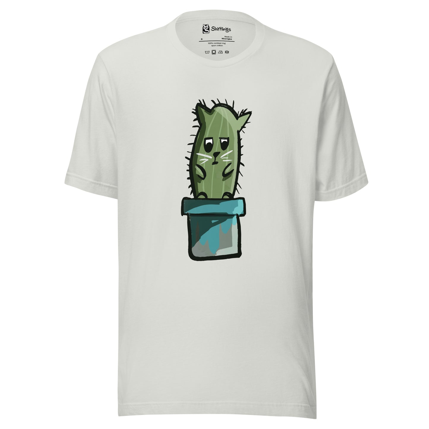 Prickle Meow: Feline Flair in a Pot Tee