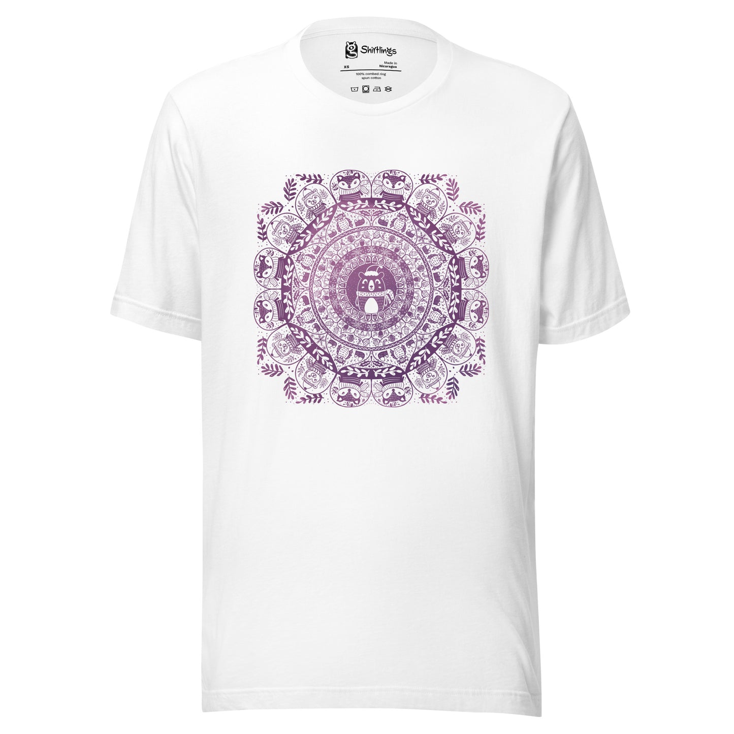 Bear-y Stylish: The Purple Winter Mandala Tee