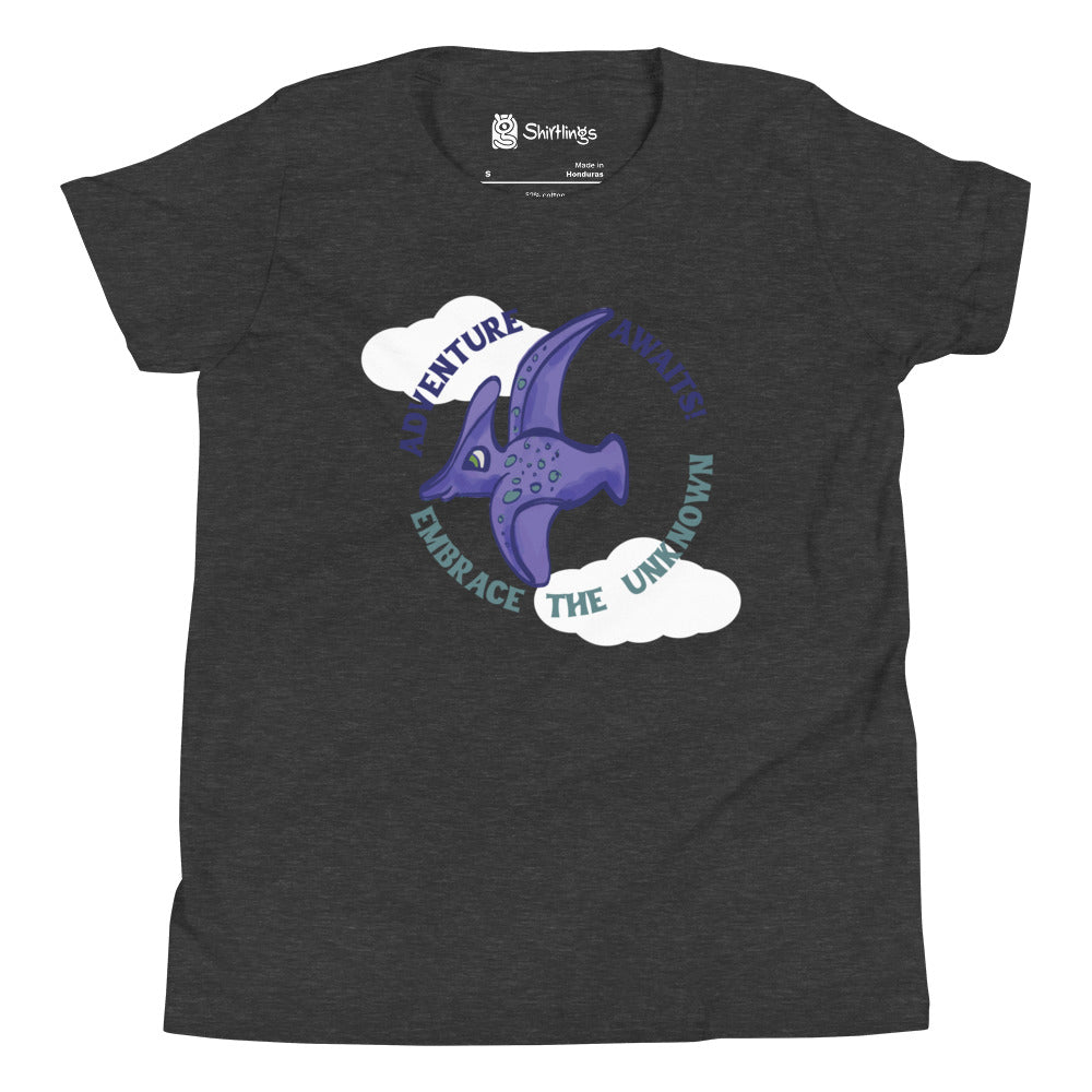 "Soaring Adventures" Whimsical Pterodactyl Youth Tee